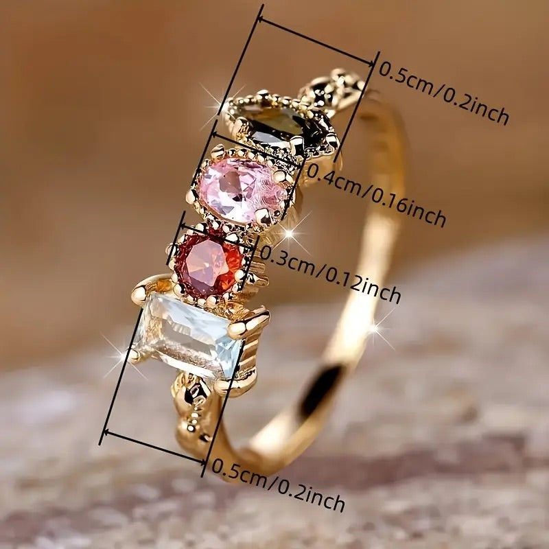 Vintage Gemstone Statement Ring – Retro-Inspired Elegance for Parties or Holidays