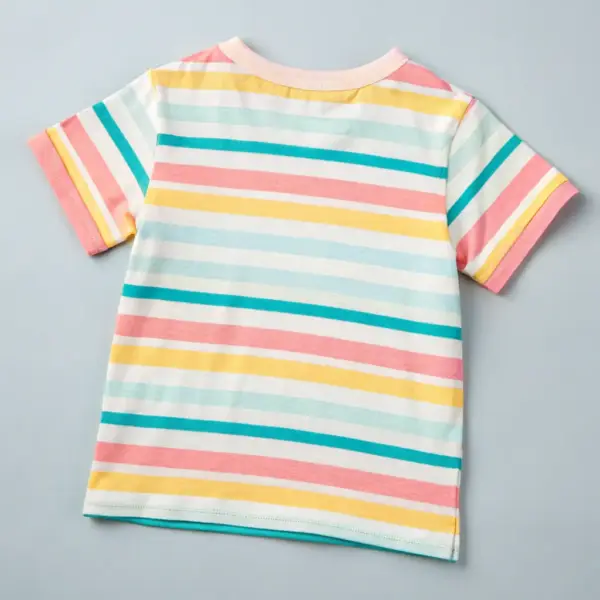 T-shirt w paski dla dziewczynek